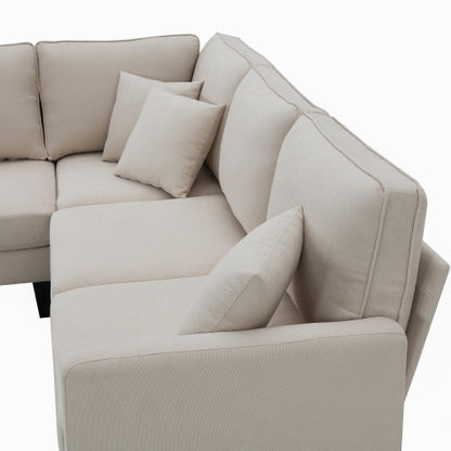 Terry 5-Seat Couch Set with Chaise with 3 Pillows