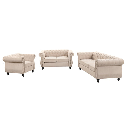 Modern Chesterfield 3-Piece Sofa Set