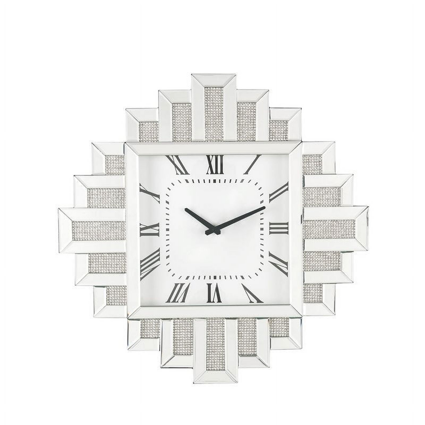 lavina wall clock in mirrored & faux diamonds