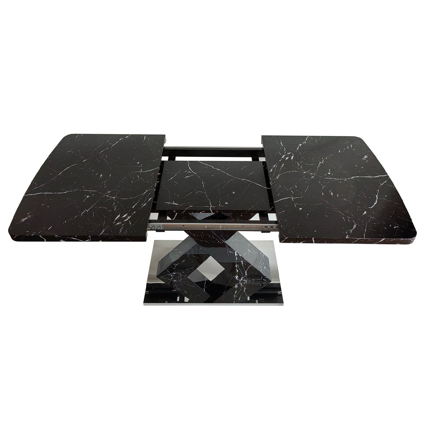lux extendable marble square dining table