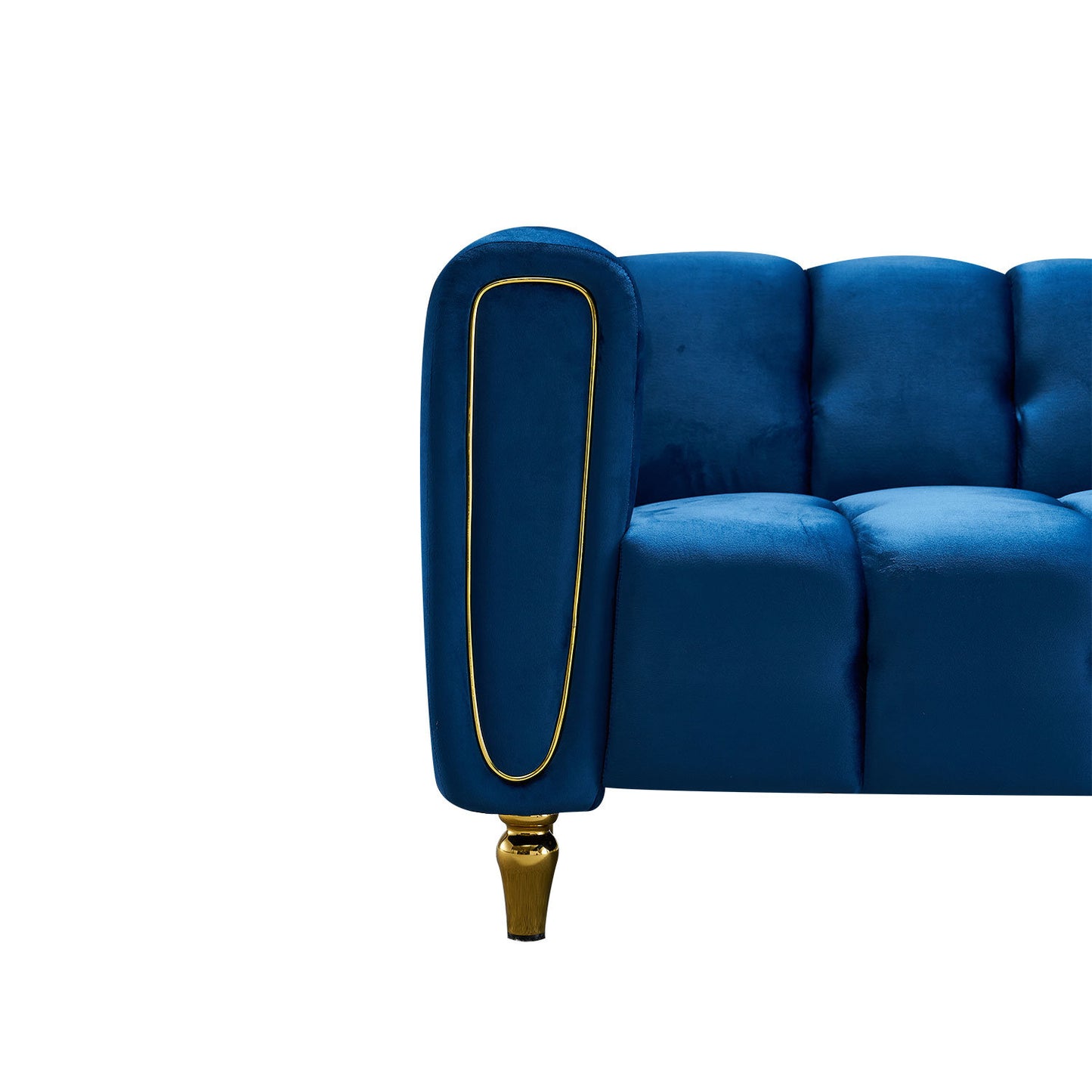 dani modern velvet sofa, blue