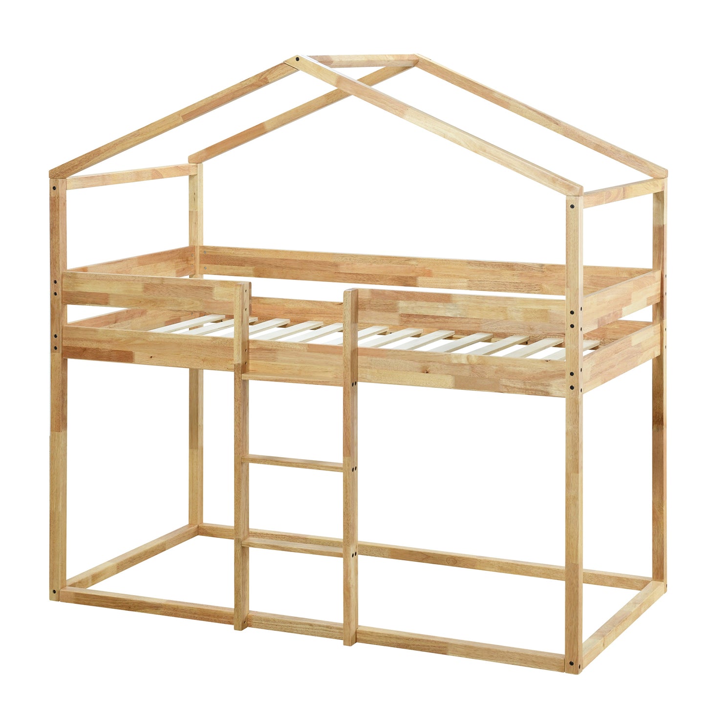 twin over twin bunk bed wood bed with tent