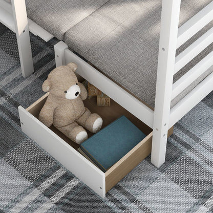 Functional Loft Bed Twin Size,White