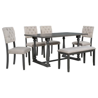 Upholstered 6-Piece Dining Table Set