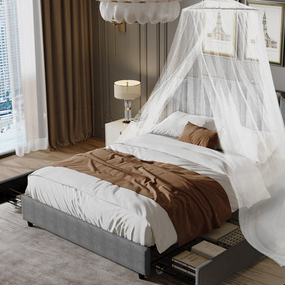 Judy Upholstered Platform Bed Frame with 2 Drawers
