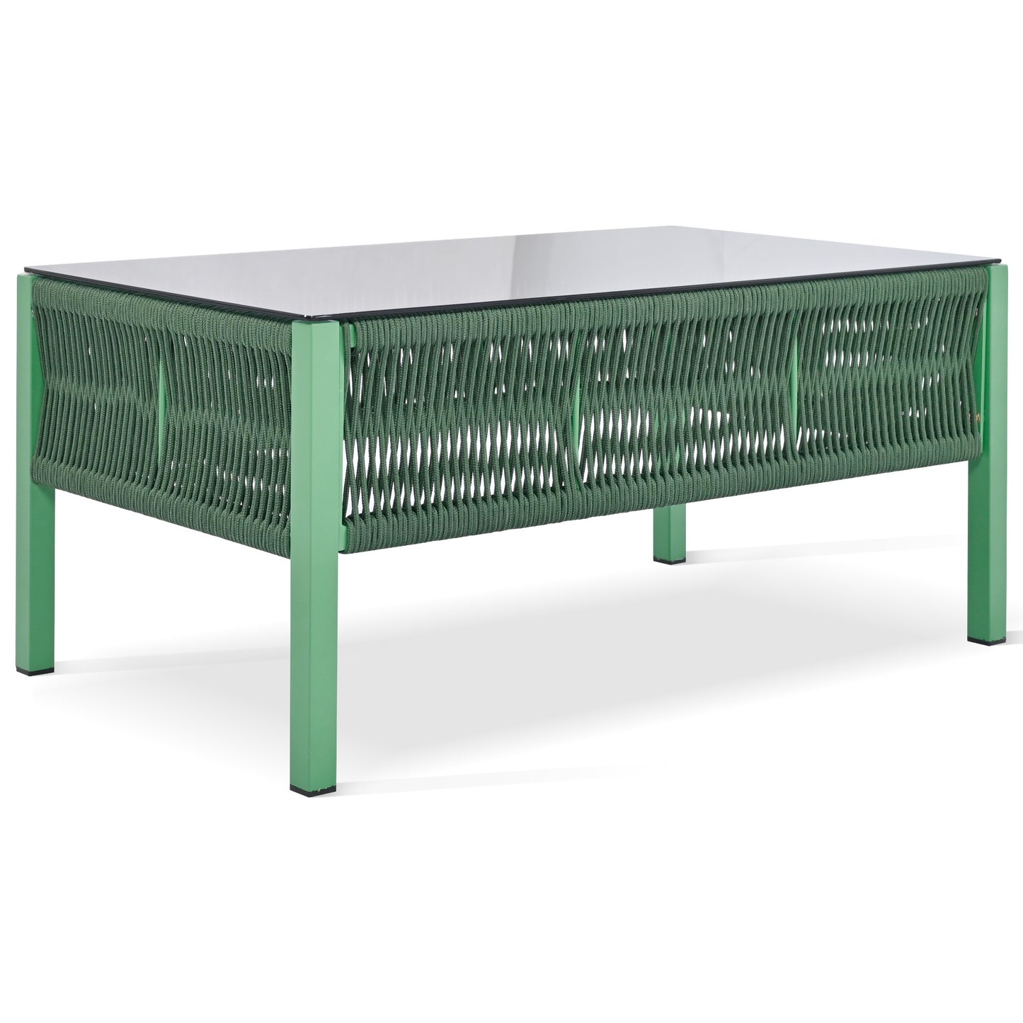 k&k 4-piece rope patio furniture set, fluorescent yellow & green