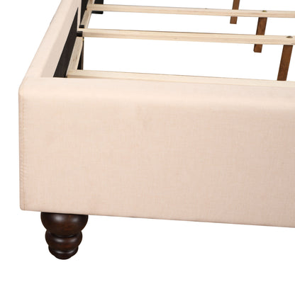 Julie Queen Upholstered Bed , BEIGE