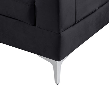 ChloeSectional Sofa Chaise with USB Charging Port, Black