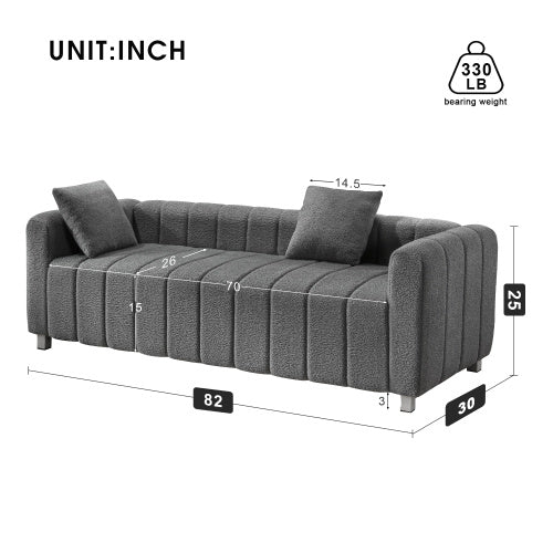 teddy velvet sofa with 2 pillows