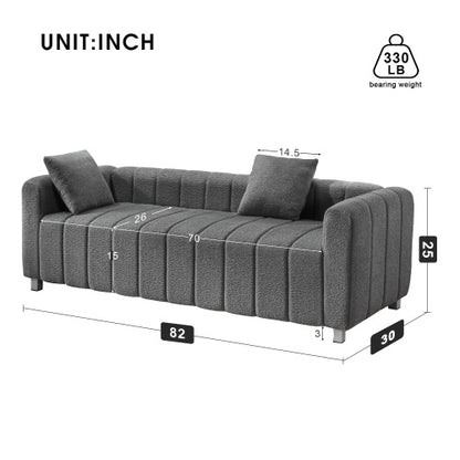 Teddy Velvet Sofa with 2 Pillows