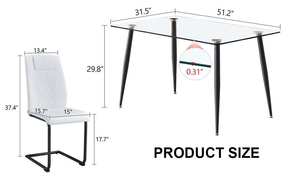 holli dining table set, white