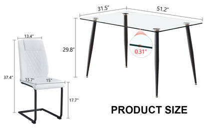 Holli Dining Table Set, White