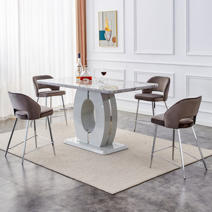 Luxurious Marble Grain Dining Table, Grey