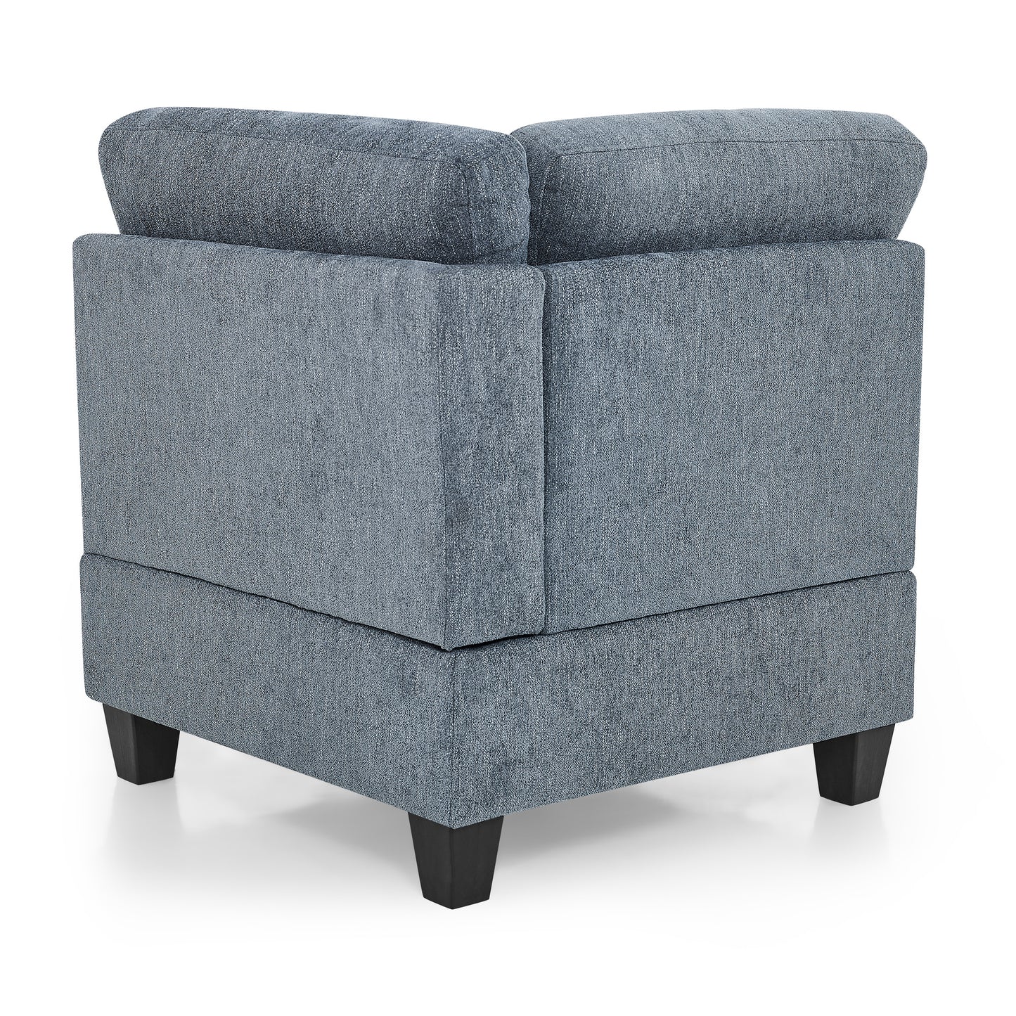 l shape modular sectional sofa includes 2 ottomans, navy blue