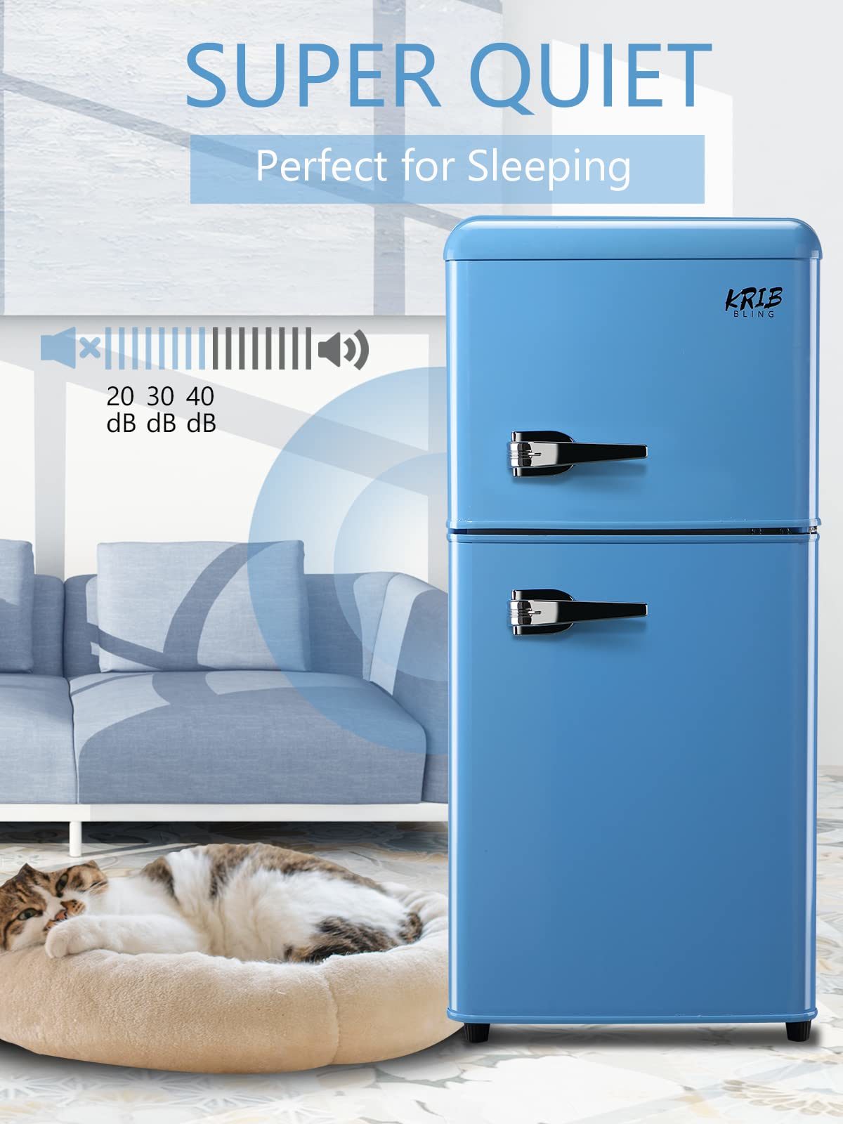 krib bling 3.5cu.ft compact refrigerator mini fridge with freezer