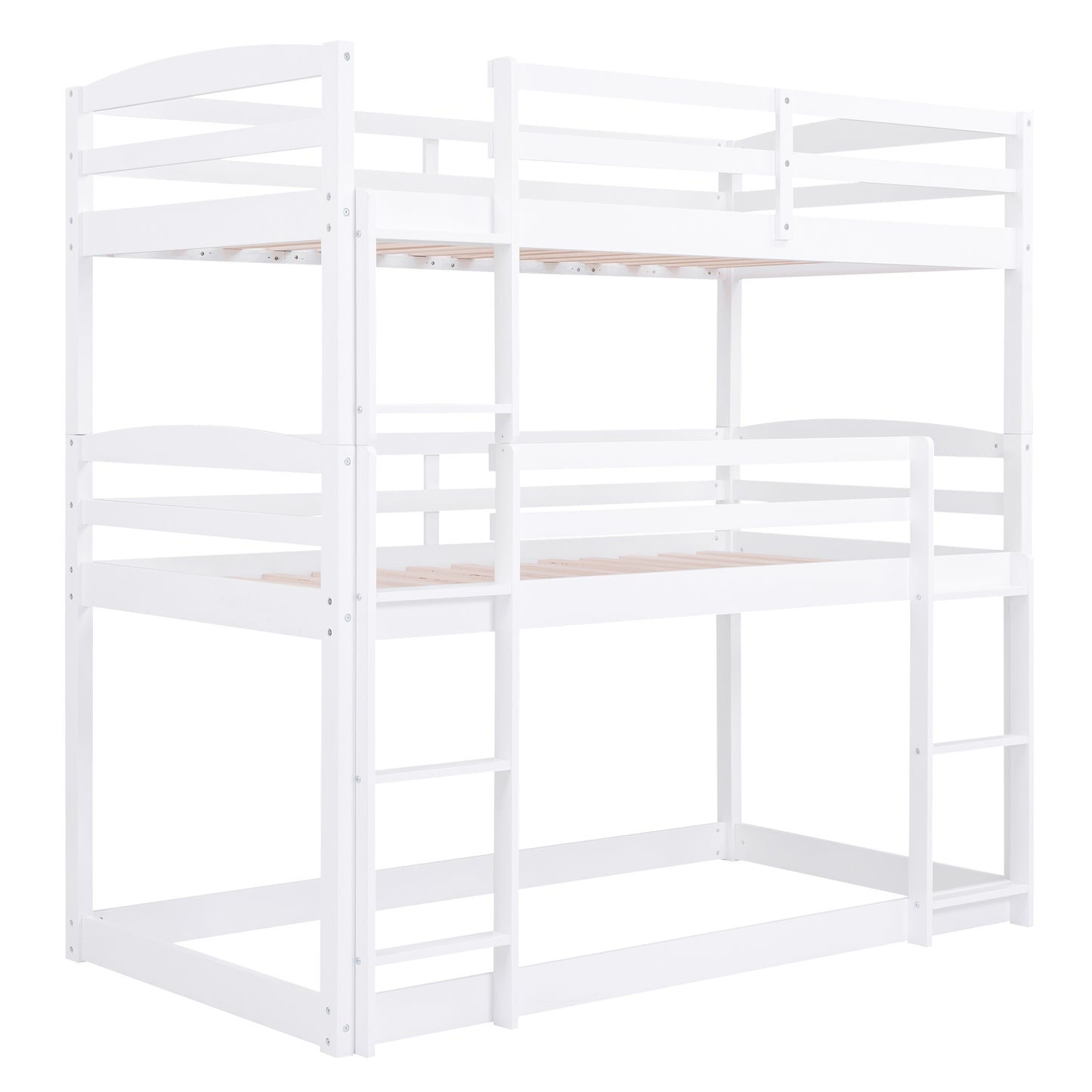 twin over twin over twin triple bunk bed,white