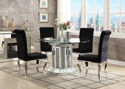 ACME Noralie Dining Table, Mirrored & Faux Diamonds