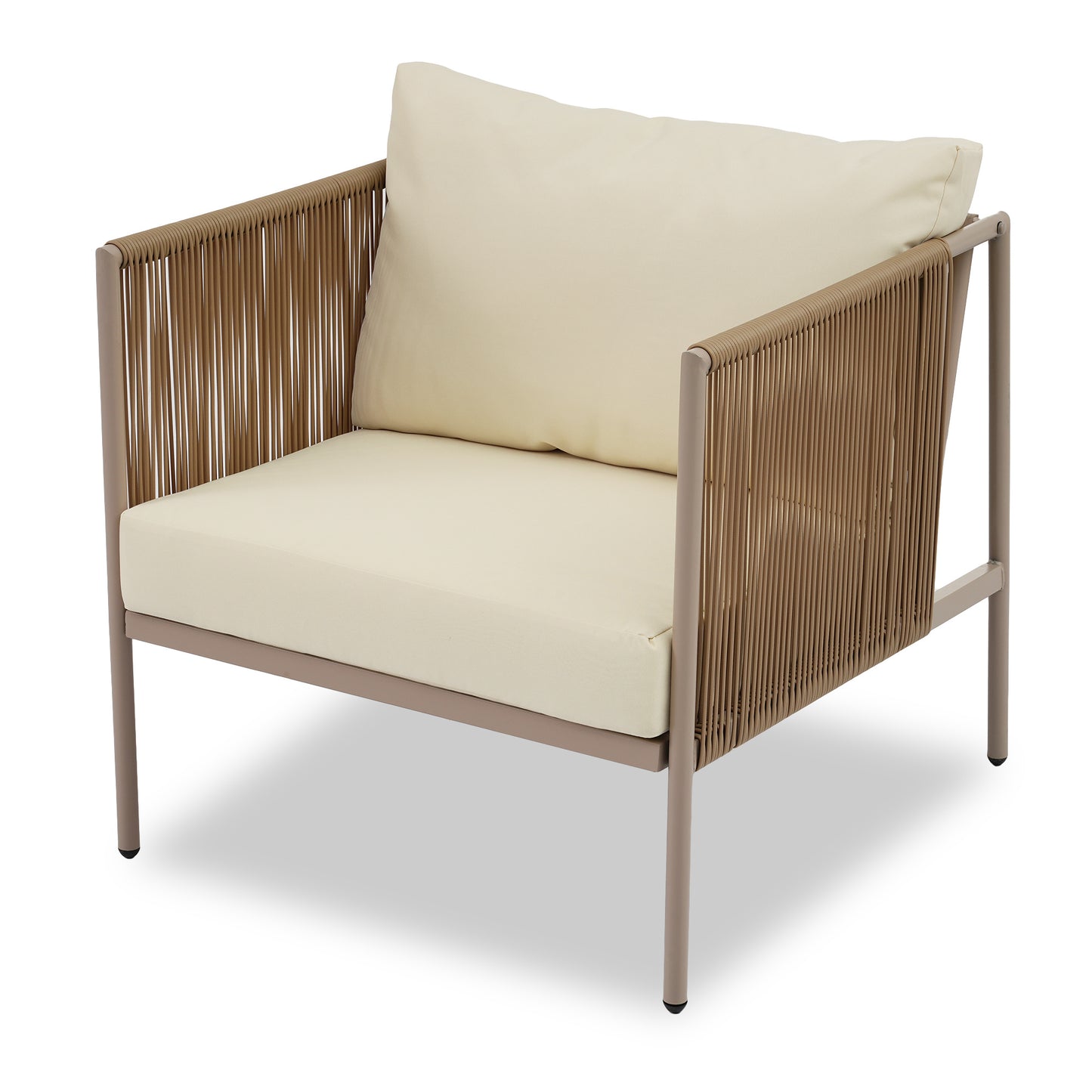 go 4-piece rope sofa set with thick cushions , beige