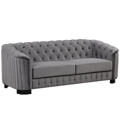 Mid Century Velvet Upholstered Sofa