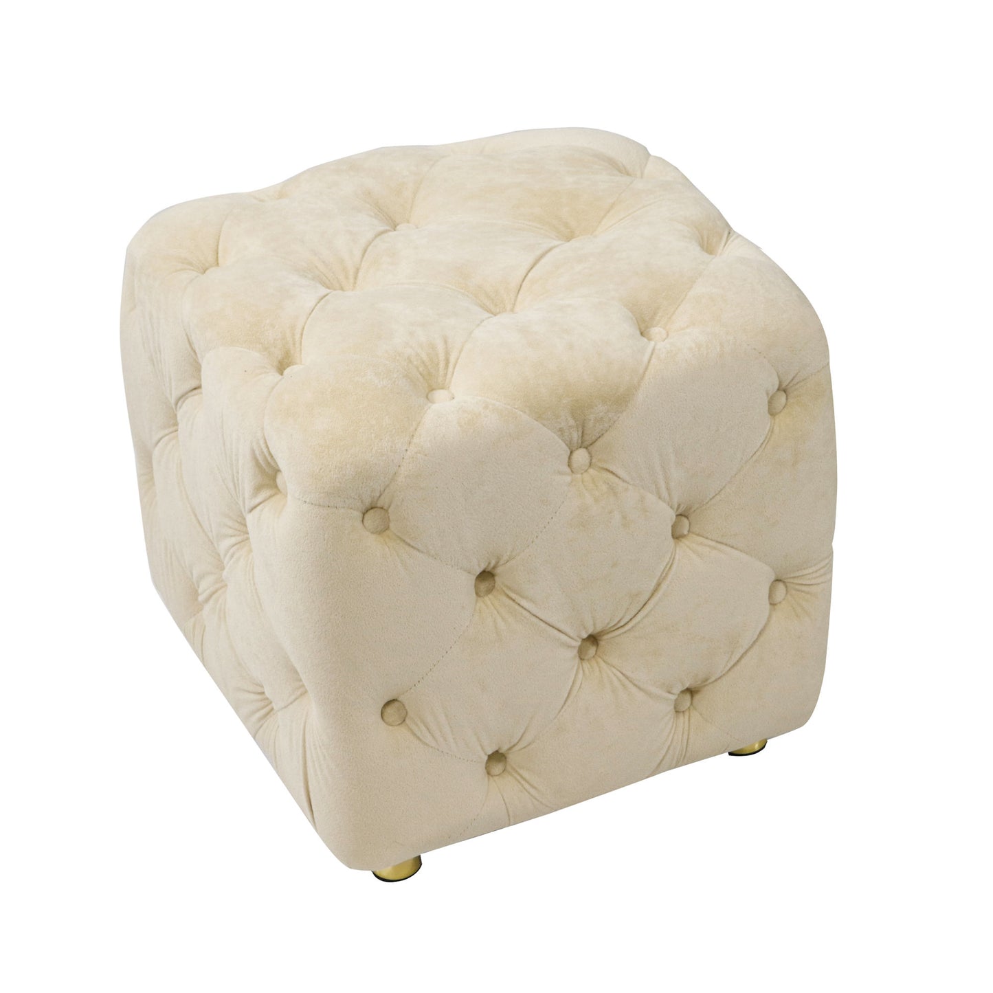 beige modern velvet upholstered ottoman