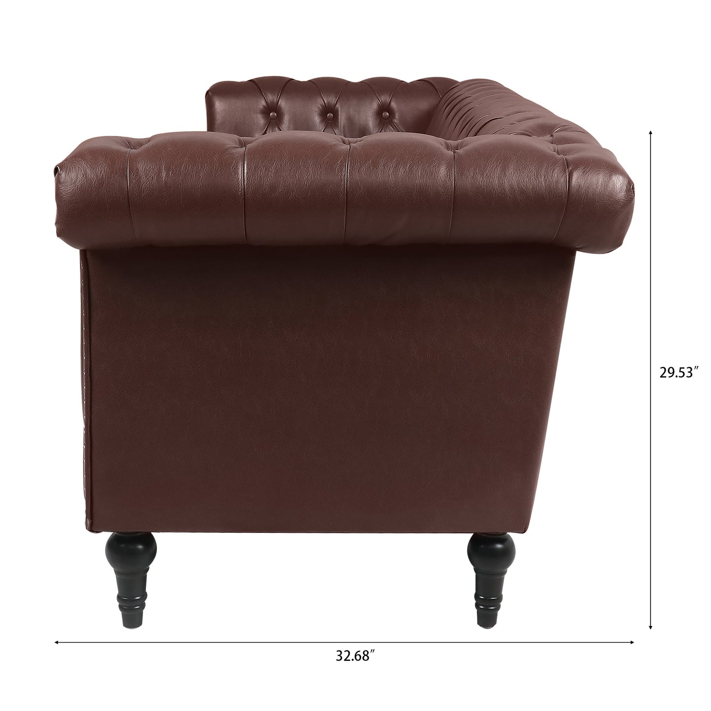 traditional chesterfield square arm sofa