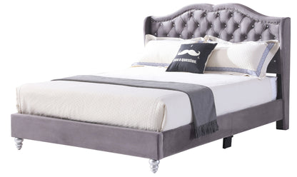Joy Upholstered Bed , Grey