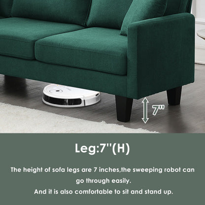 Terry 5-Seat Couch Set with Chaise with 3 Pillows