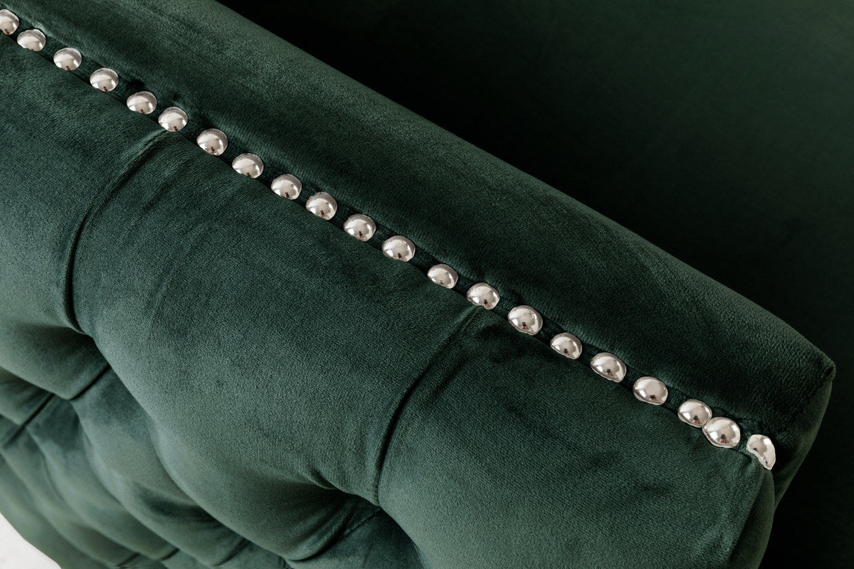 bayberry green velvet sofa