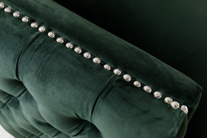 Bayberry Green Velvet Sofa