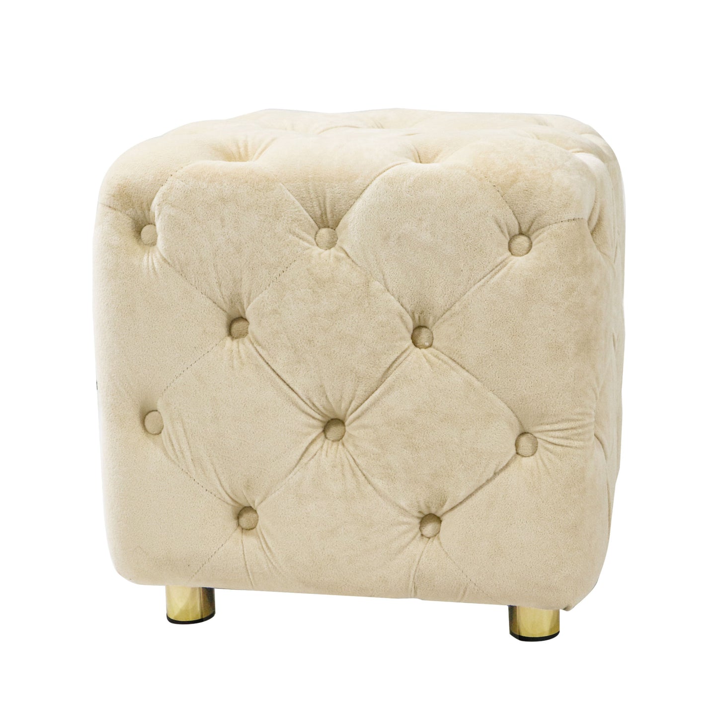 beige modern velvet upholstered ottoman