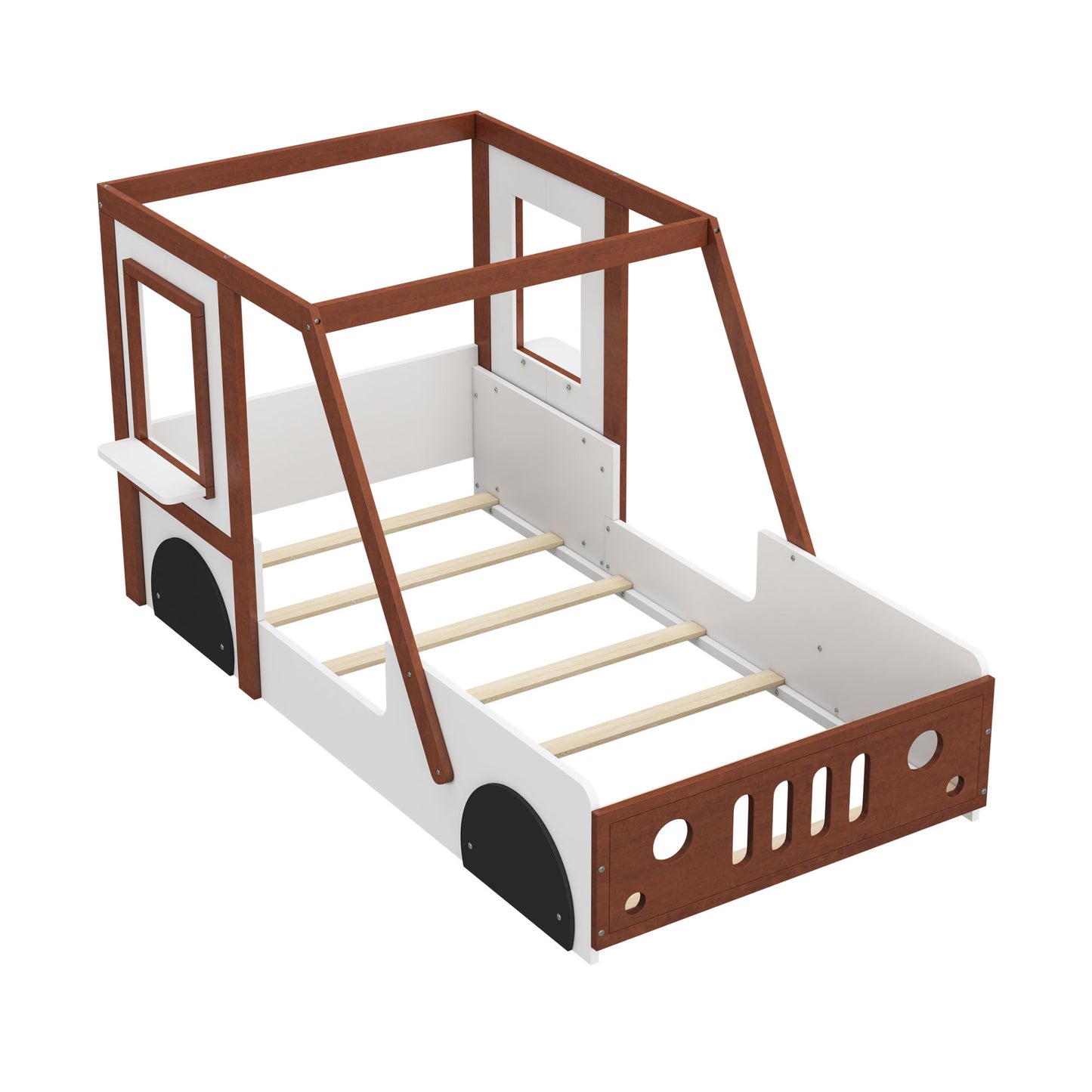 fun play design twin size car bed, white+ orange