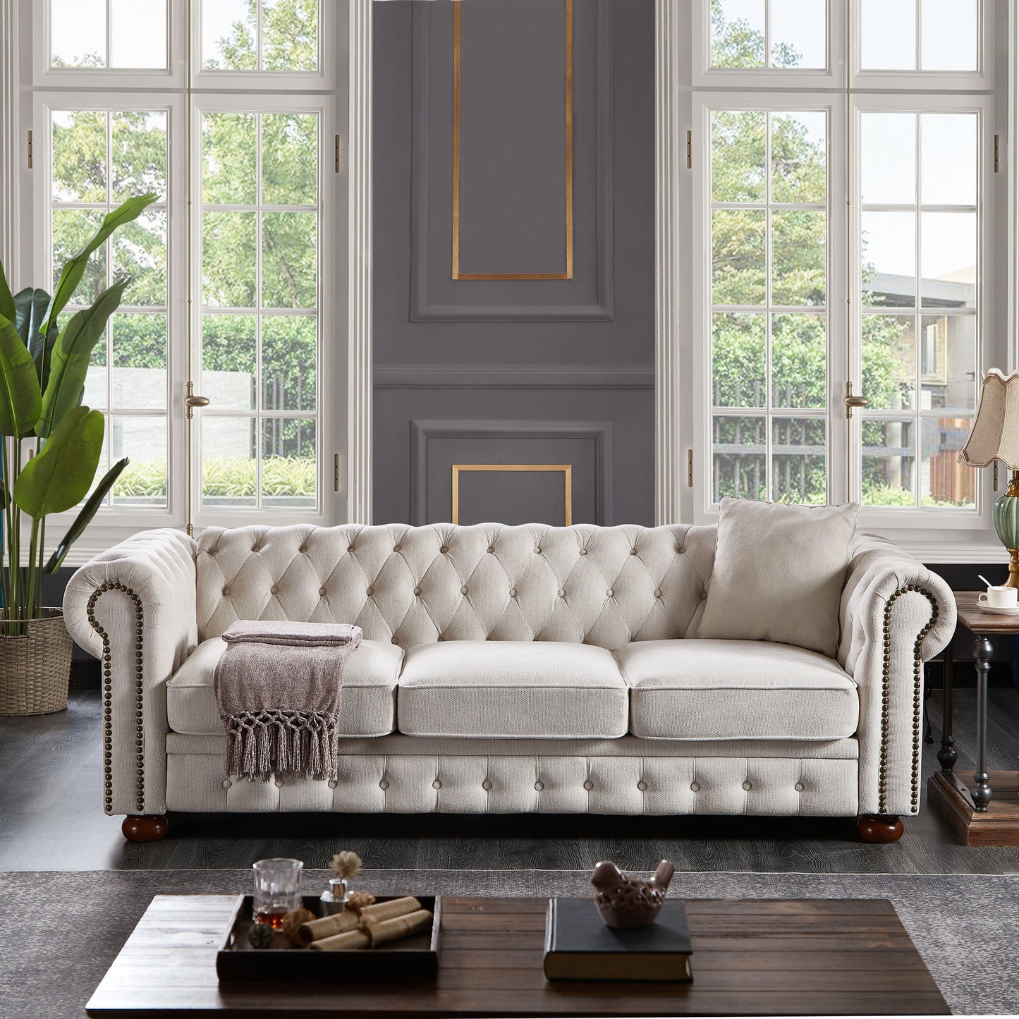 zara chesterfield sofa beige