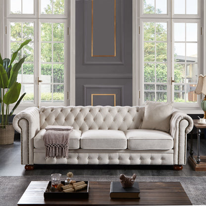 Zara Chesterfield Sofa Beige