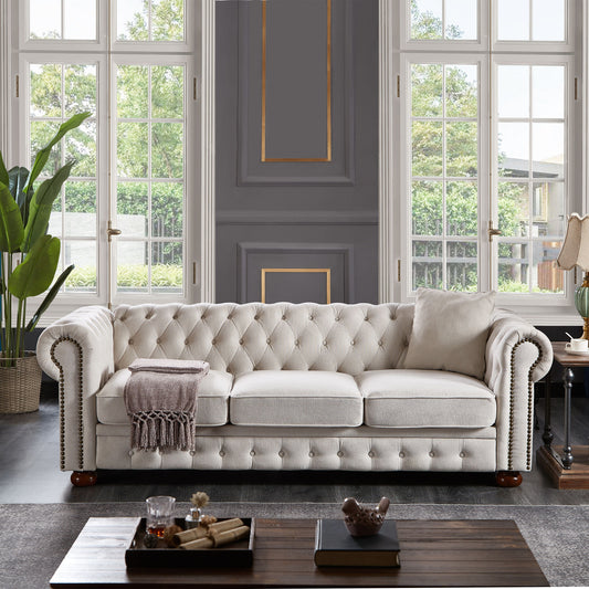 Zara Chesterfield Sofa Beige