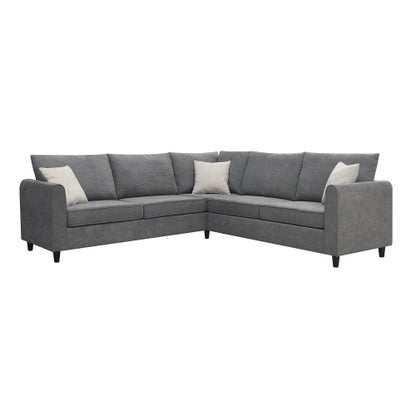 Modern L Shape Couch with 3 Pillows