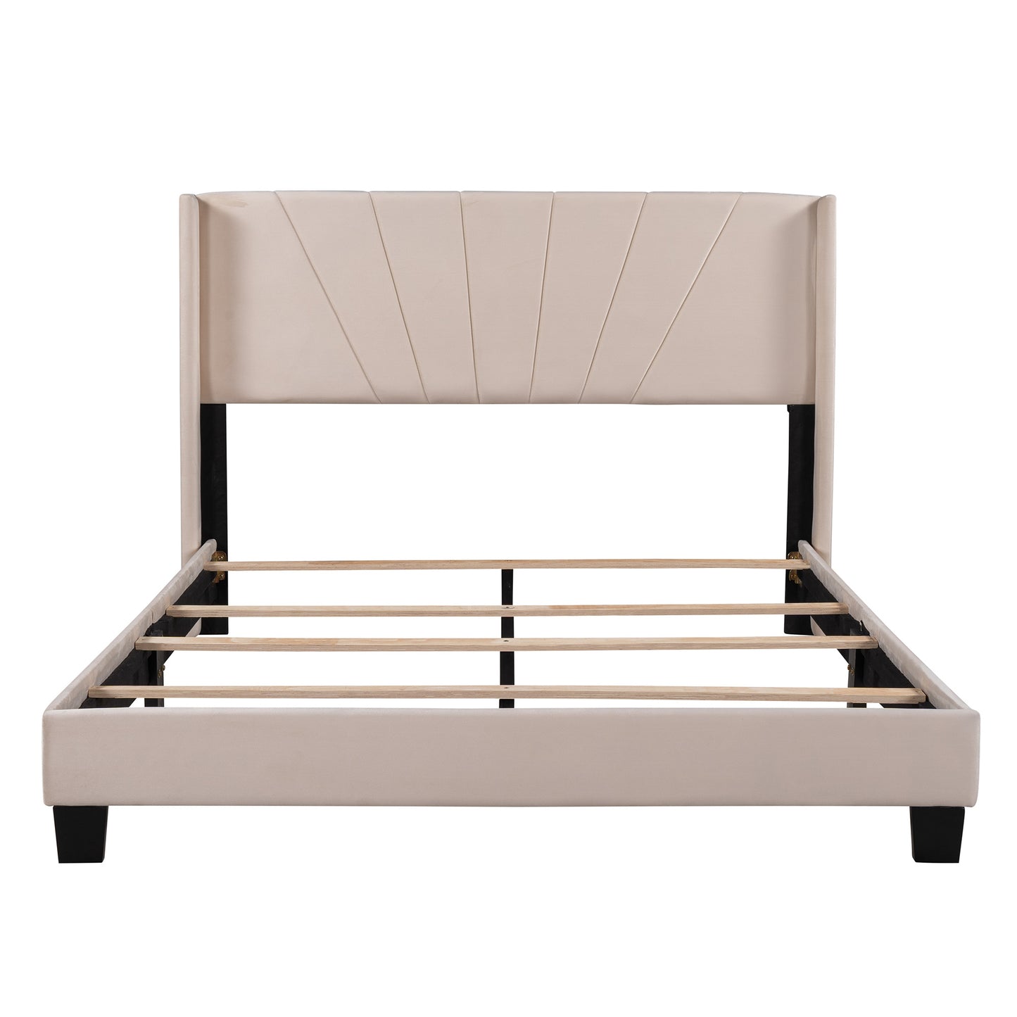 velvet upholstered king platform bed