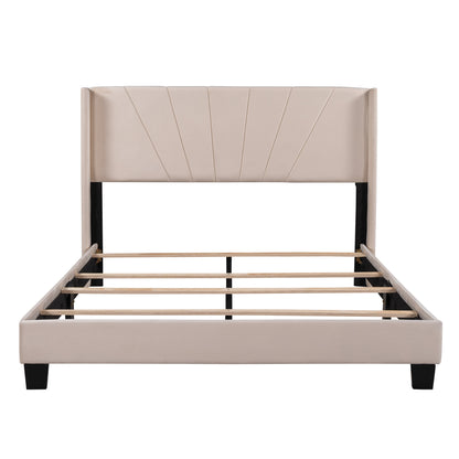 Velvet Upholstered King Platform Bed