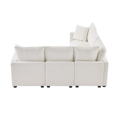 Chenille Sectional Couch Set with 2 Pillows Included