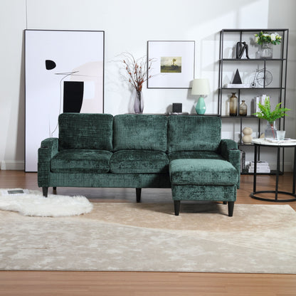 Zara Storage/ Cupholder Sectional Sofa, Green