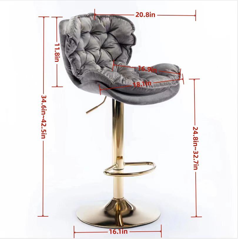 swivel bar stools set of 2, velvet black