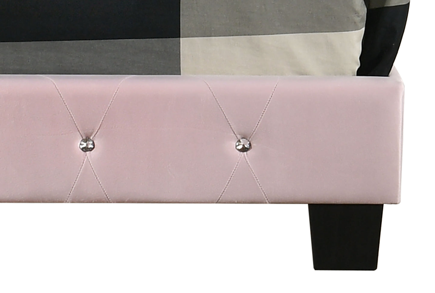 velvet suffolk upholstered bed, pink