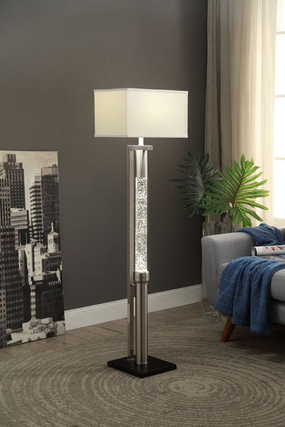 Luxurious Water Dancing Floor Lamp with Satin Nickel Finish Metal Sparkling