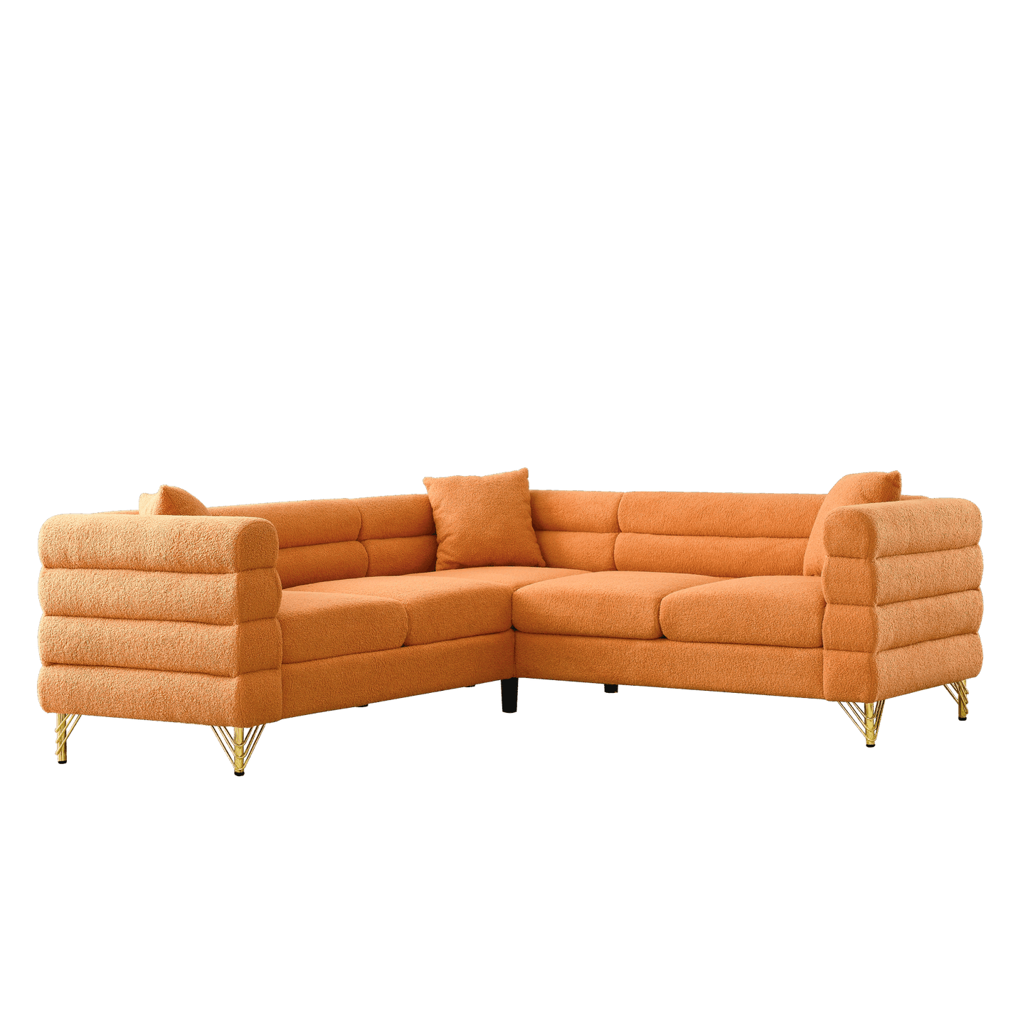 sammie l-shaped sectional, orange