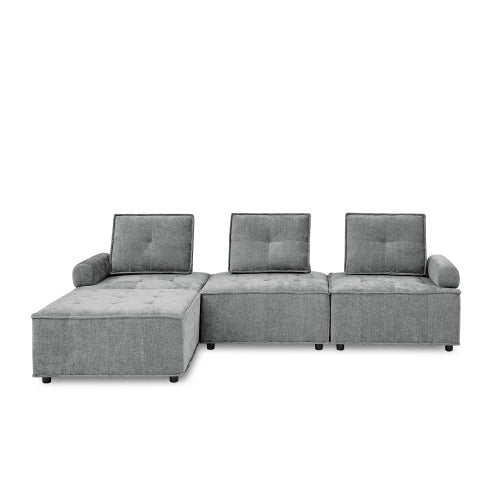 chenille l-shape modular sectional sofa