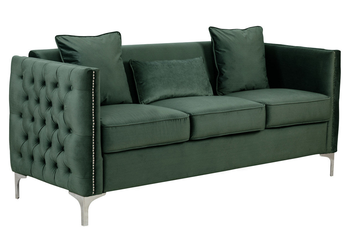 bayberry green velvet sofa