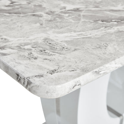 Luxurious Marble Grain Dining Table, Grey