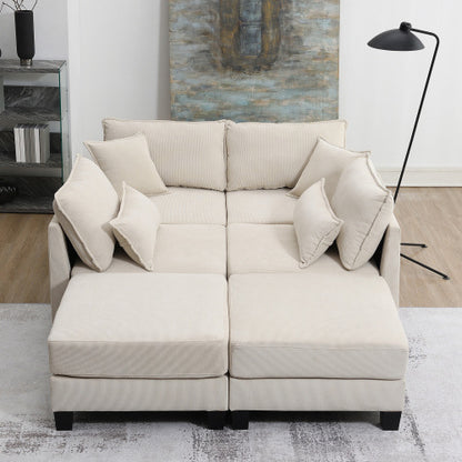 Emily U Shaped Couch with Armrest Bags