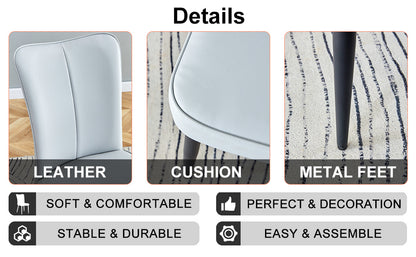Modern Leather Dining Chairs Set of 4 Chairs, White