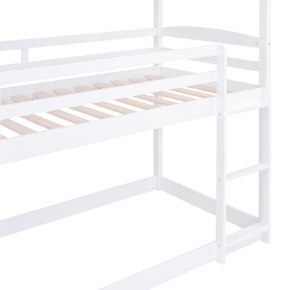 Twin over Twin over Twin Triple Bunk Bed,White