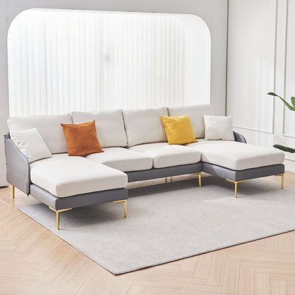 Holly Comfy Sectional, Gray+White
